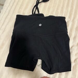 Lululemon black tie up align shorts